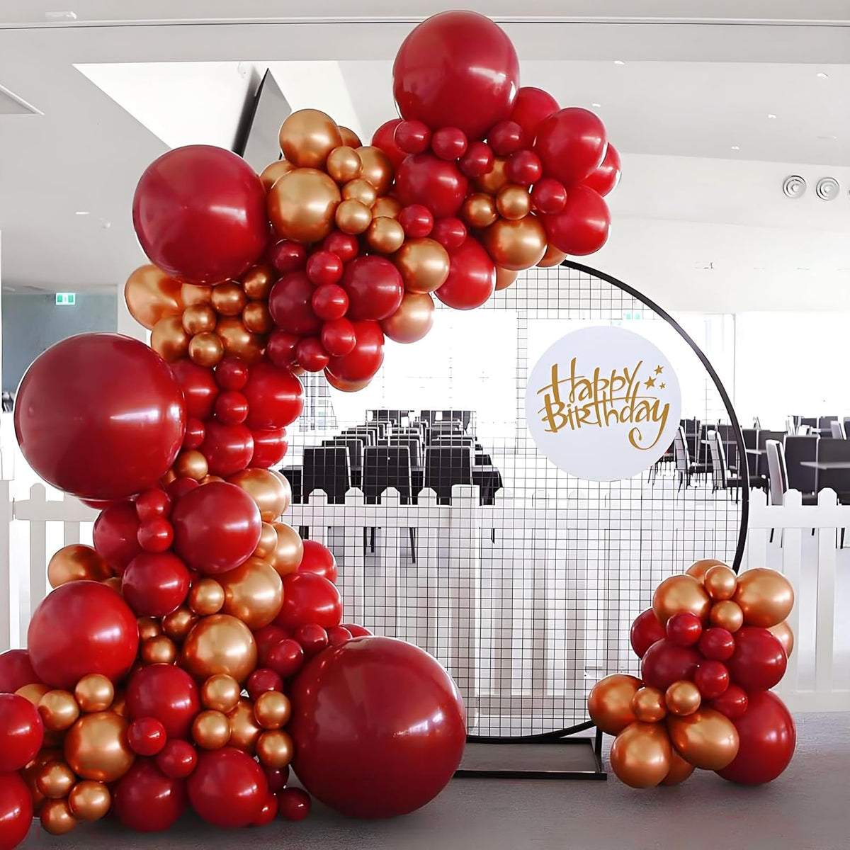 Skiennix Dark Red Balloon Arch Kit - 122pcs in Various Sizes for Wedding, Bridal Shower & Birthday Decor