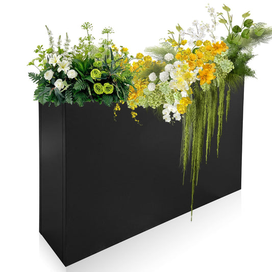 Fsehyue Metal Planter Box 38" x 10" x 30" Large Rectangular Planter Heavy Duty Galvanized Steel Tall Plant Boxes with Insert Shelf and Drainage Holes for Outdoor Patio Yard Garden Porch Terrace