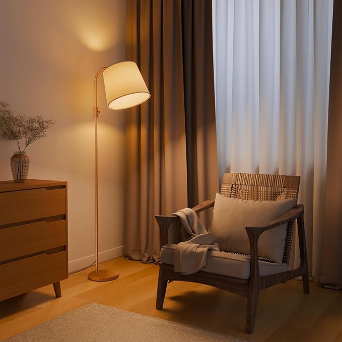 Arc Floor Lamp for Living Room with Smart RGBCW Color Changing Bulbs Dimmable, Stand lamp Compatible with Alexa, Siri, Google Voice & App Control, Tall Lamp for Living Room, Bedroom, Gold