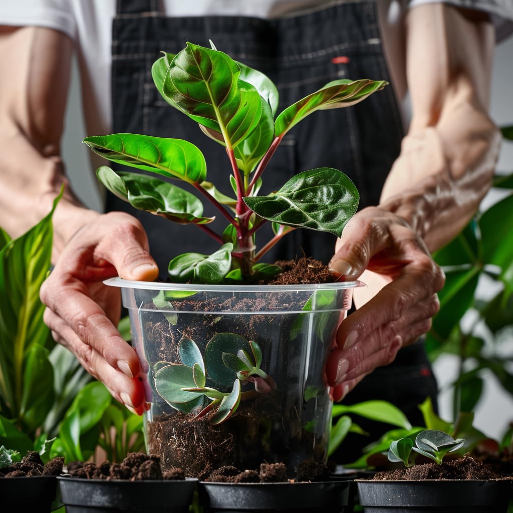 OUPSAUI 20 Pack 3.5 Inch Clear Nursery Pots for Plants, Clear Plastic Plant Pots with Drainage Holes, Flexible Nursery Pots Variety Pack, Seedling Planter Seed Starter Pots (3.5 Inch)