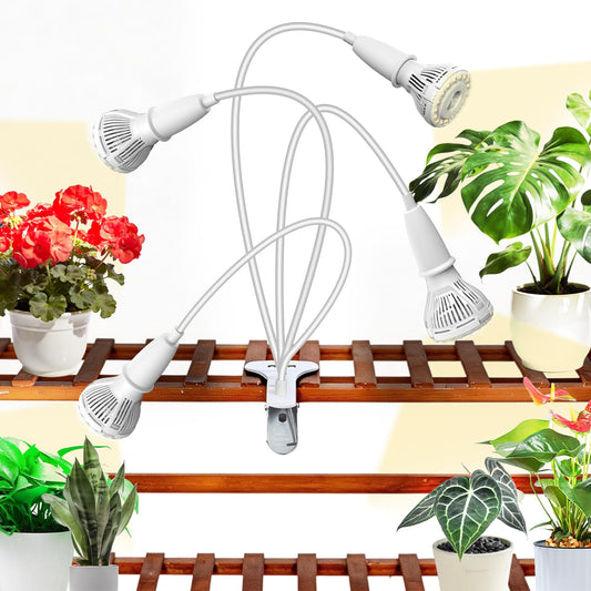 SGLEDs Grow Lights for Indoor Plants, LED 40 W Full Spectrum Bulb Replaceable Plant Light, 600 W Equivalent Clip on Grow Light with Optical Lens for Indoor Growing, Lifetime Free Bulb Replacement
