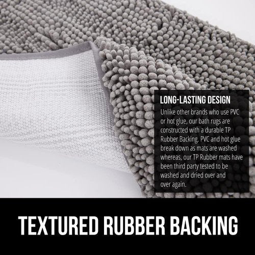 Gorilla Grip Bath Rug & Two-Way Sun Blocking Window Film - Machine Washable Gray Rug & Frosted Peel and Stick Film 11.8x78.7