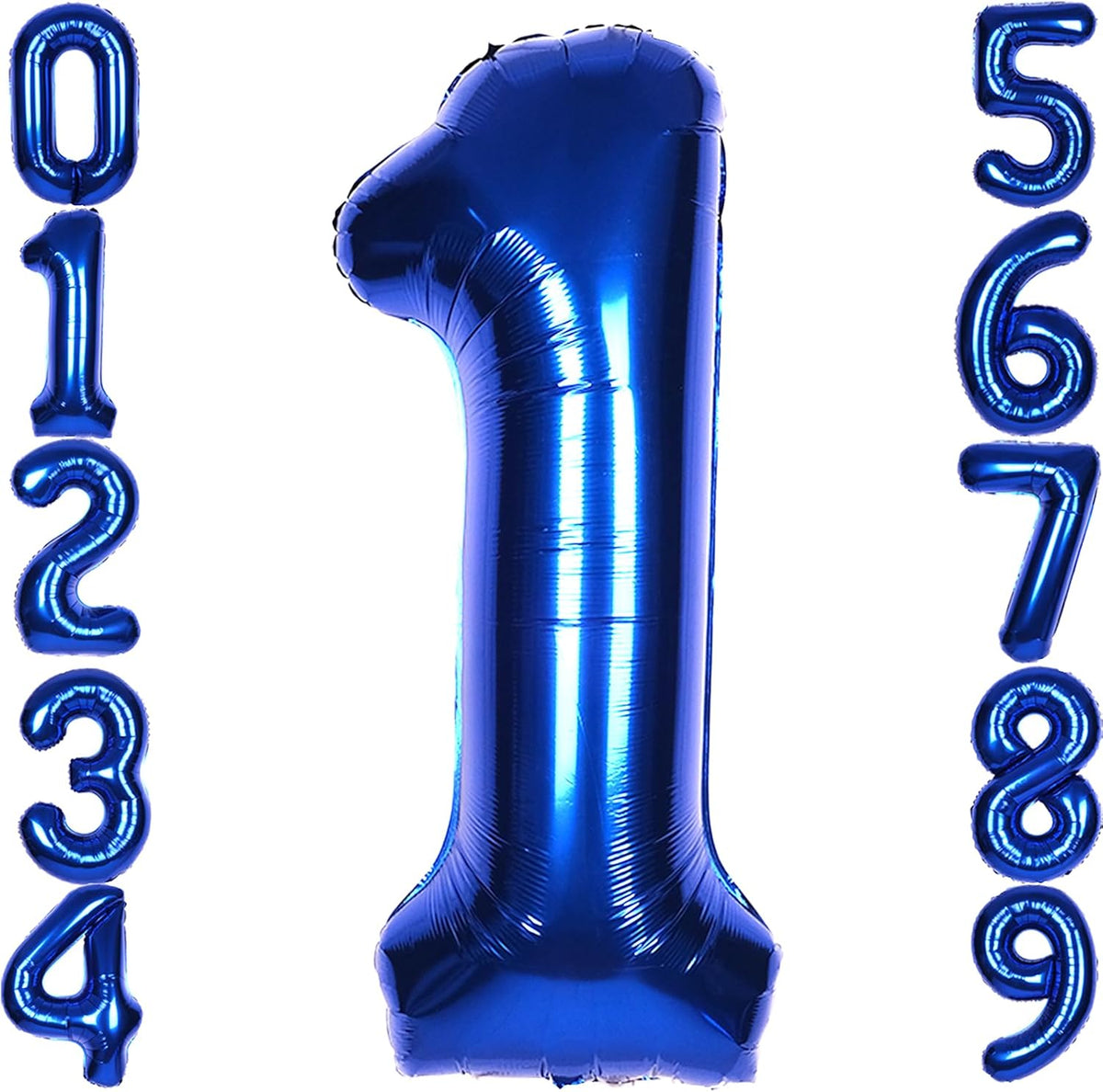Skiennix 40-Inch Navy Blue Number 1 Balloon - Giant Foil Mylar Birthday Party Decoration