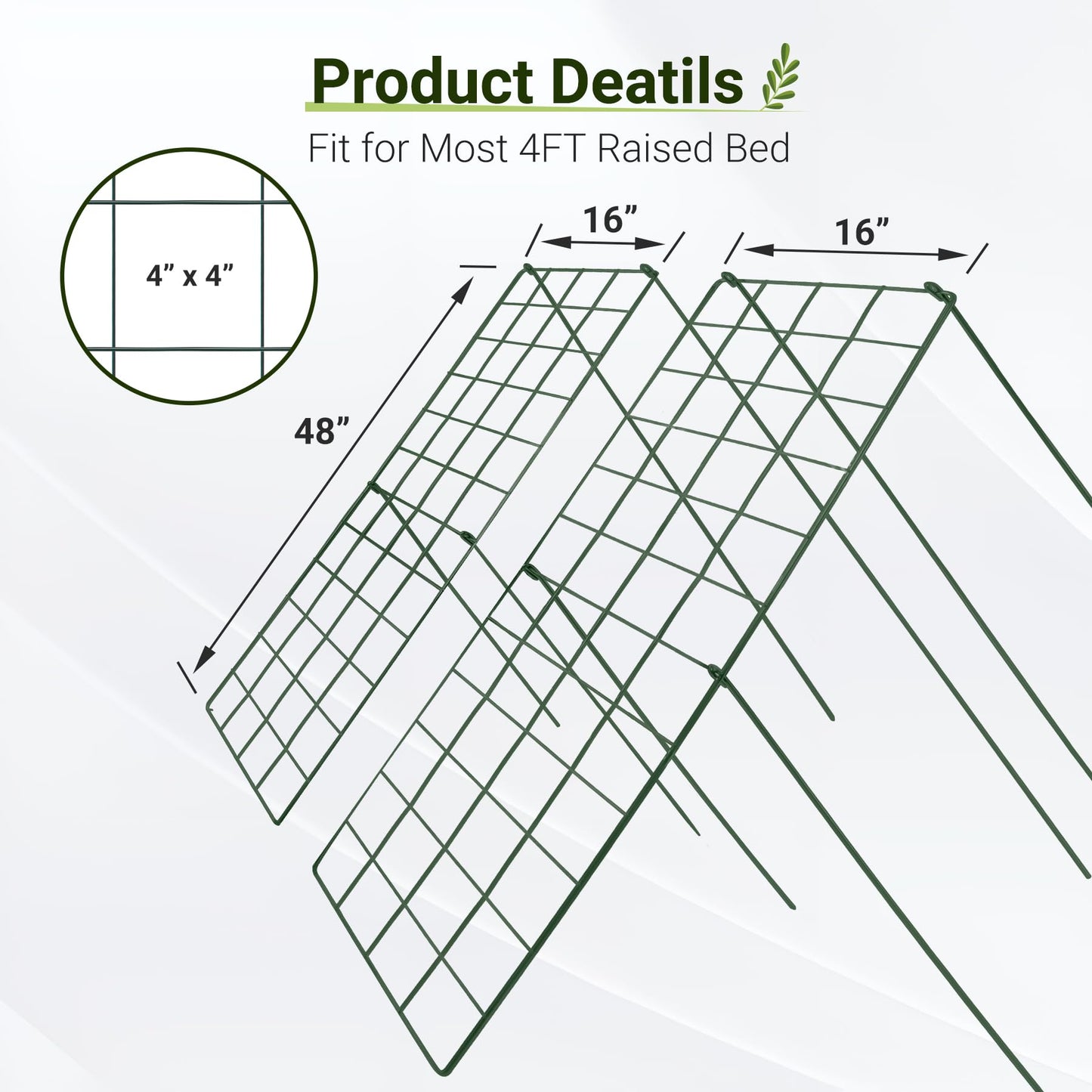 Toriexon Cucumber Trellis for Garden - 2 Pack, 48" L x 16" W Garden Trellis for Climbing Plants Outdoor with Support Structures, A Frame Trellis for Climbing Vegetables Peas, Vine, Bean