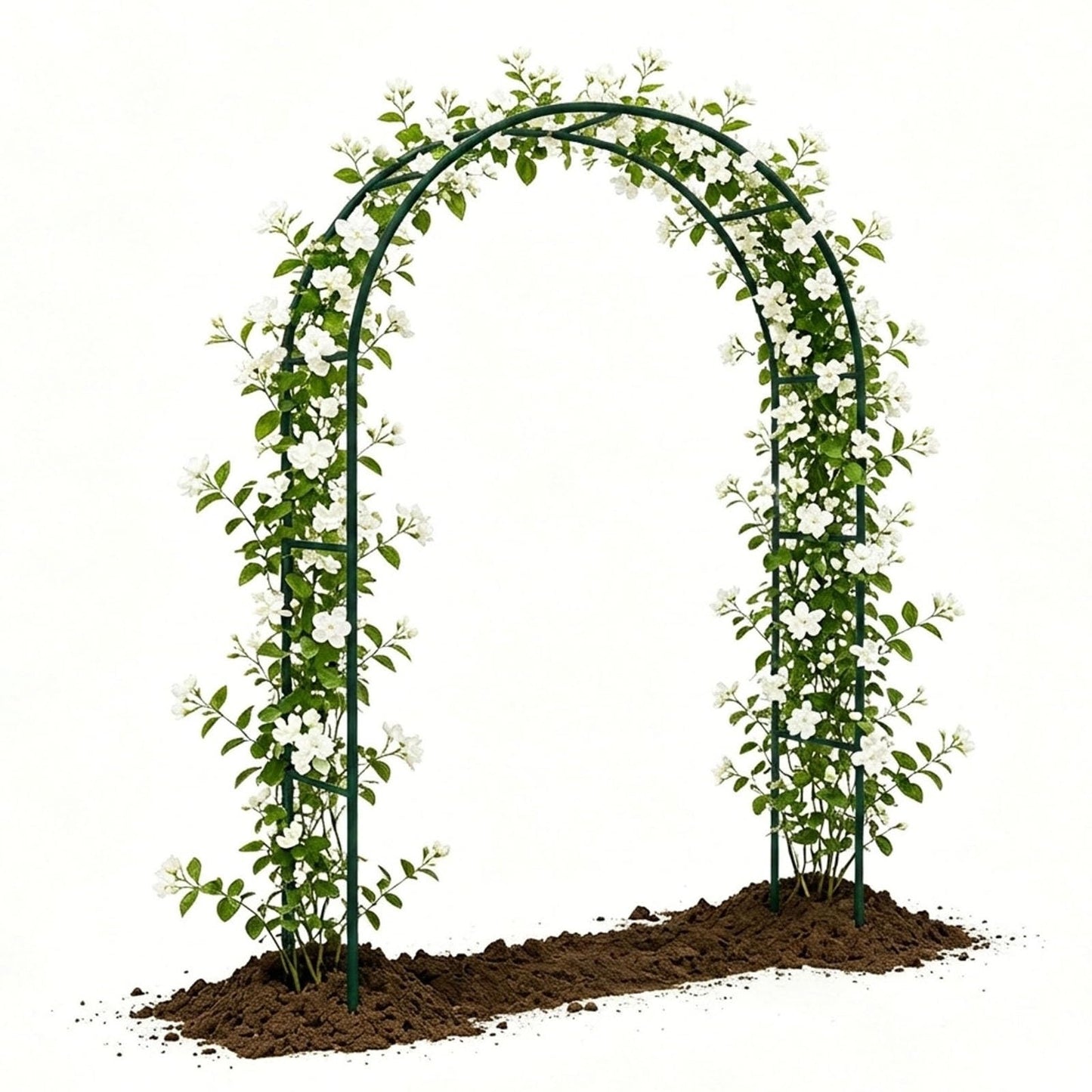 Metal Garden Arch Trellis for Climbing Plants, 4.6ft 7.8ft 10ft Outdoor Archway Arbor Stand for Roses, Cucumber Vines Frame for Raised Bed, Patio Backyard Wedding Decoration(Green,W7.87ft*H7.22ft)