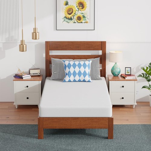 FDW 6 Inch Twin Mattress - Medium Firm Foam Support | Breathable, Comfortable & Washable Cover
