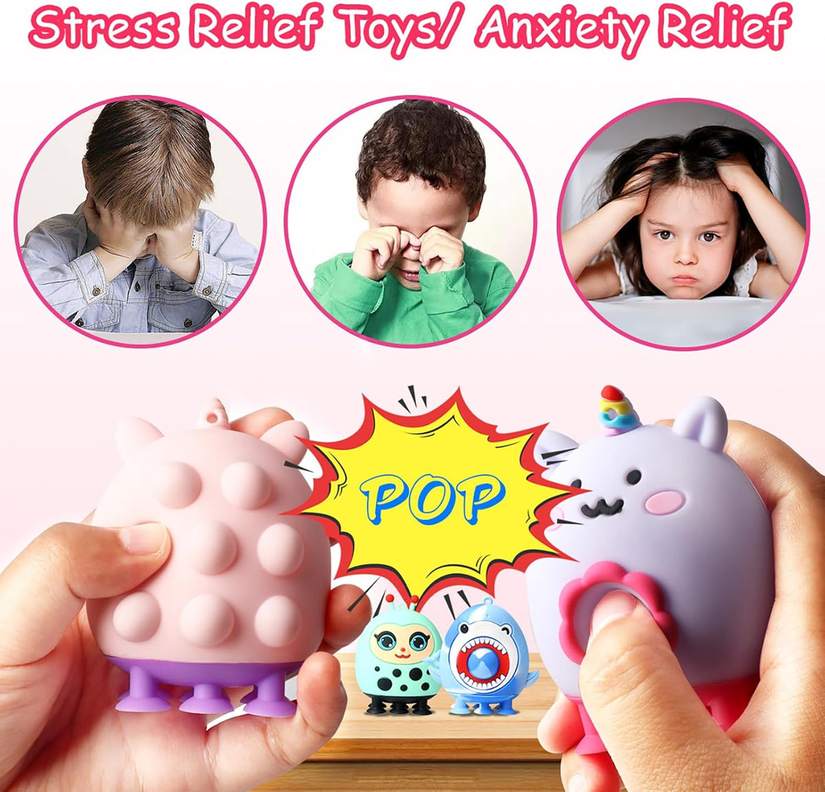 Skiennix 12 PCS Animal Suction Pop Fidget Toys - 3D Silicone Fun for Kids | Perfect Party Favors & Prizes
