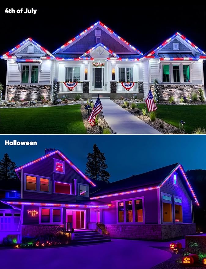 GZBtech RGB+IC+CCT LED Strip Lights 16.4FT/5M, Outdoor Color Chasing Festival Light with Warm&Cold White, Dimmable IP65 Waterproof LED Christmas/Halloween Lighting for Party, Patio, Garden, ETL Listed