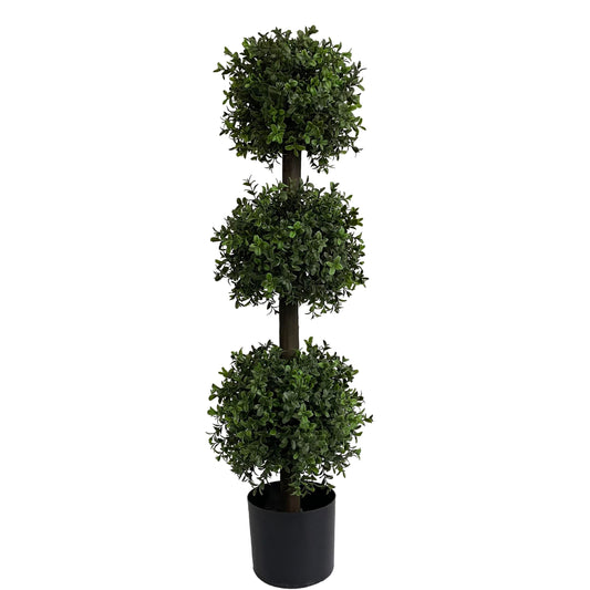 ALL SEASON GREEN 3ft Artificial Outdoor Boxwood Topiary Trees, UV Resistant, Indoor and Outdoor Fake Trees Patio Display Plants