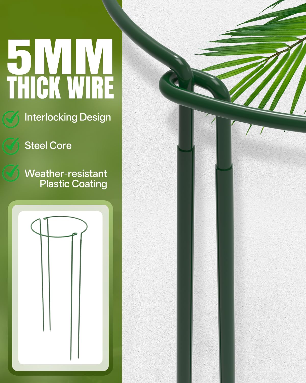 Joyhalo 12 Pack Plant Support Stakes, 24 Inch Plant Stakes for Outdoor Plants, Peony Cage with 15 Pcs Green Lables, Peony Cages and Supports, Peonies Support Cages Flower Stakes for Plants