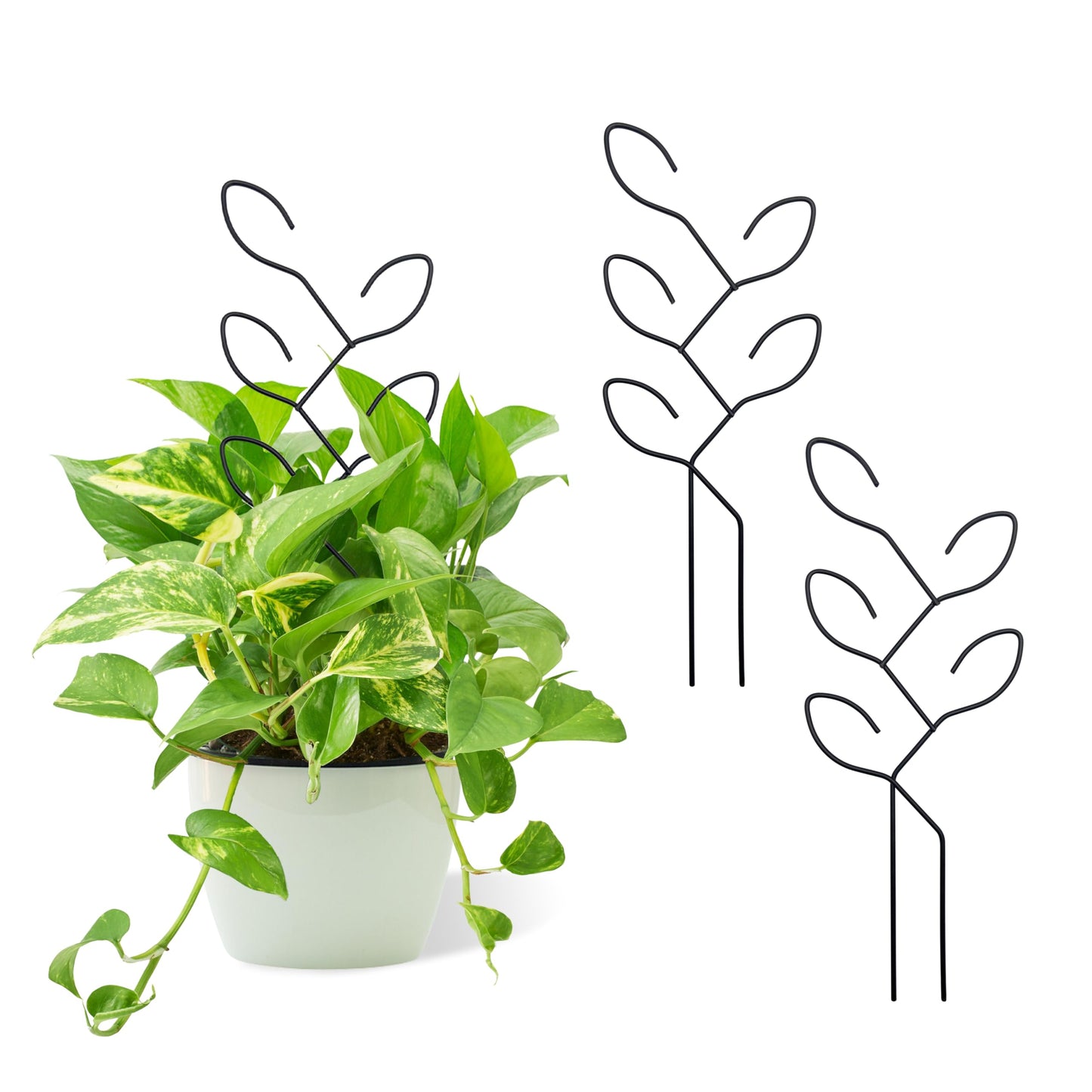 2 Pcs Metal Leaf Shape Garden Trellis for Climbing Plant, Potted Plants, Mini Plants, Indoor Plants Trellis, Home Plant Tool, Plant Lover Gifts Ideas for Garden Potted, Hoya, Pothos, Flower, Monstera