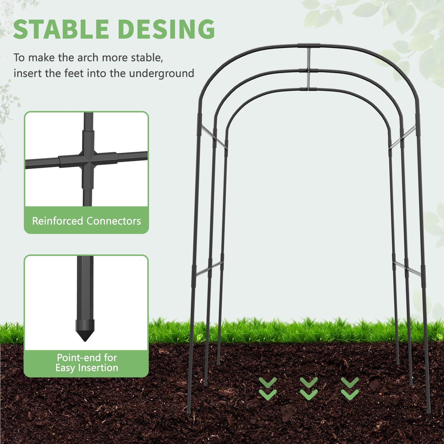 DoCred Tall Garden Arch Trellis for Climbing Plants, 83 Inch Tall Metal Plant Support Trellis Archway for Climbing Vine Vegetable/Fruit/Flower Outdoor Yard Lawn Garden Arch Tunnel Trellis