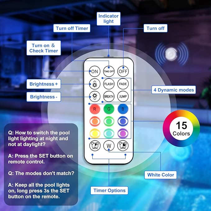 Pool Light, Rechargeable Smart Magnetic Underwater Floating Lights with Remote Control & APP, 4000mAh 300+ Dimmable IP68 Waterproof Light for Above/In Ground Swimming Pools, Ponds, Bathtubs, Party