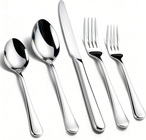 KIKCOIN 40-Pack Stainless Steel Silverware Set - Heavy-Duty Mirror Polished Cutlery for 8 | Perfect for Home, Kitchen, and Weddings