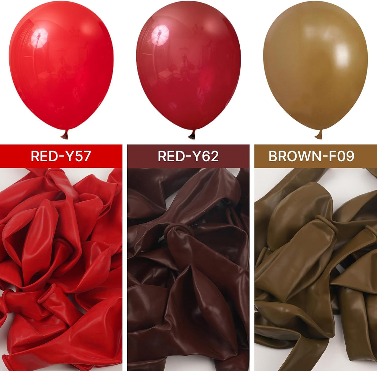 PartyWoo Burgundy Balloons - 140-Piece Dark Chestnut Red Balloon Arch Kit | Various Sizes for Celebrations