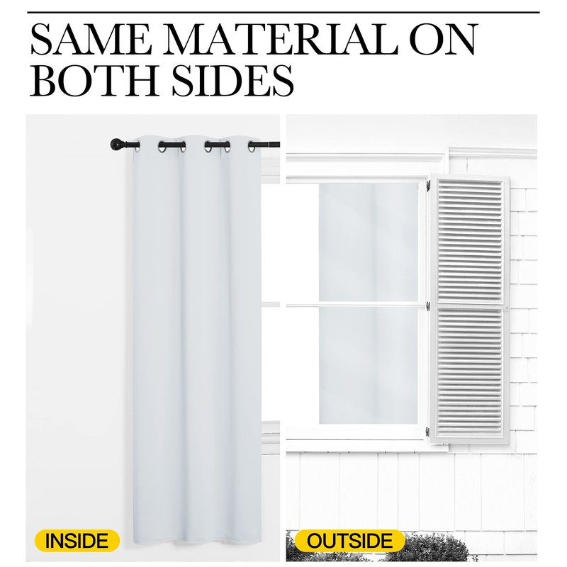NICETOWN Room Darkening Draperies Curtains Panels, Window Treatment Thermal Insulated Grommet Room Darkening Curtains/Drapes for Bedroom (Greyish White, 2 Panels, 34 by 63)