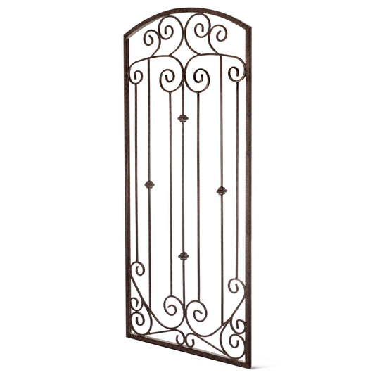 H Potter Large Metal Garden Trellis 32" W x 6 feet Tall — Heavy Duty Iron for Climbing Roses, Clematis, Ivy — Freestanding, Weather Resistant, Ground Spikes Included