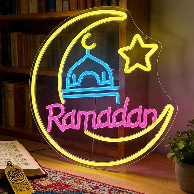 Ramadan Kareem Neon Sign 15 in Eid Mubarak Neon Lights for Wall Decor Muslim Islamic Led Light Sign for Ramadan Mubarak Ramadan Kareem Sign Islamic Muslim Home Bedroom Party Decor Gift