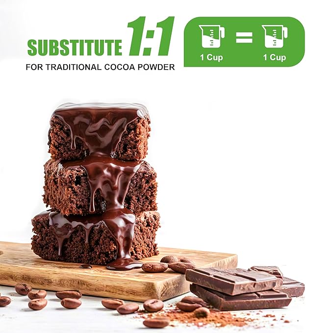 226g/2pack, Organic Cacao Powder - Unsweetened Dark Cocoa for Baking & Healthy Desserts, Rich Chocolate Flavor, Non-GMO, Vegan Certified, Gluten-Free, Keto Friendly
