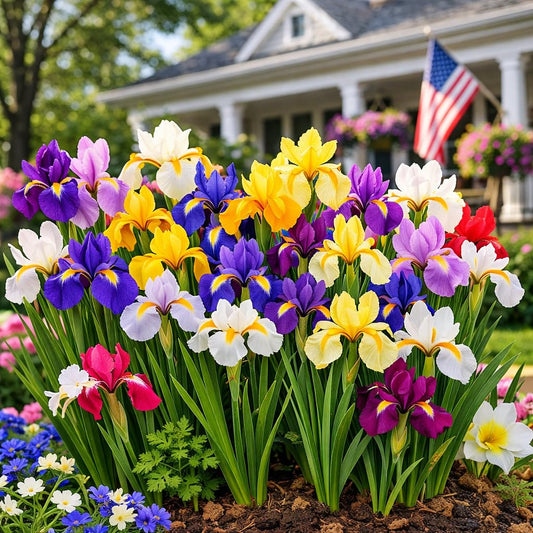 Dutch Iris Bulb Collection – Premium Mixed Blooms in Blue, White & Yellow | Late Spring Hardy Perennial Flowers for Beds, Borders & Containers – Attracts Pollinators – Zones 3–8 - (45 Bulbs)