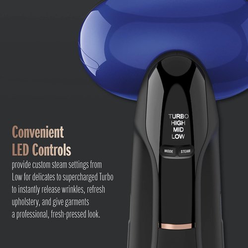 Conair Turbo ExtremeSteam 2-in-1 Handheld Steamer & Iron - 1875W Garment Care in Black/Blue