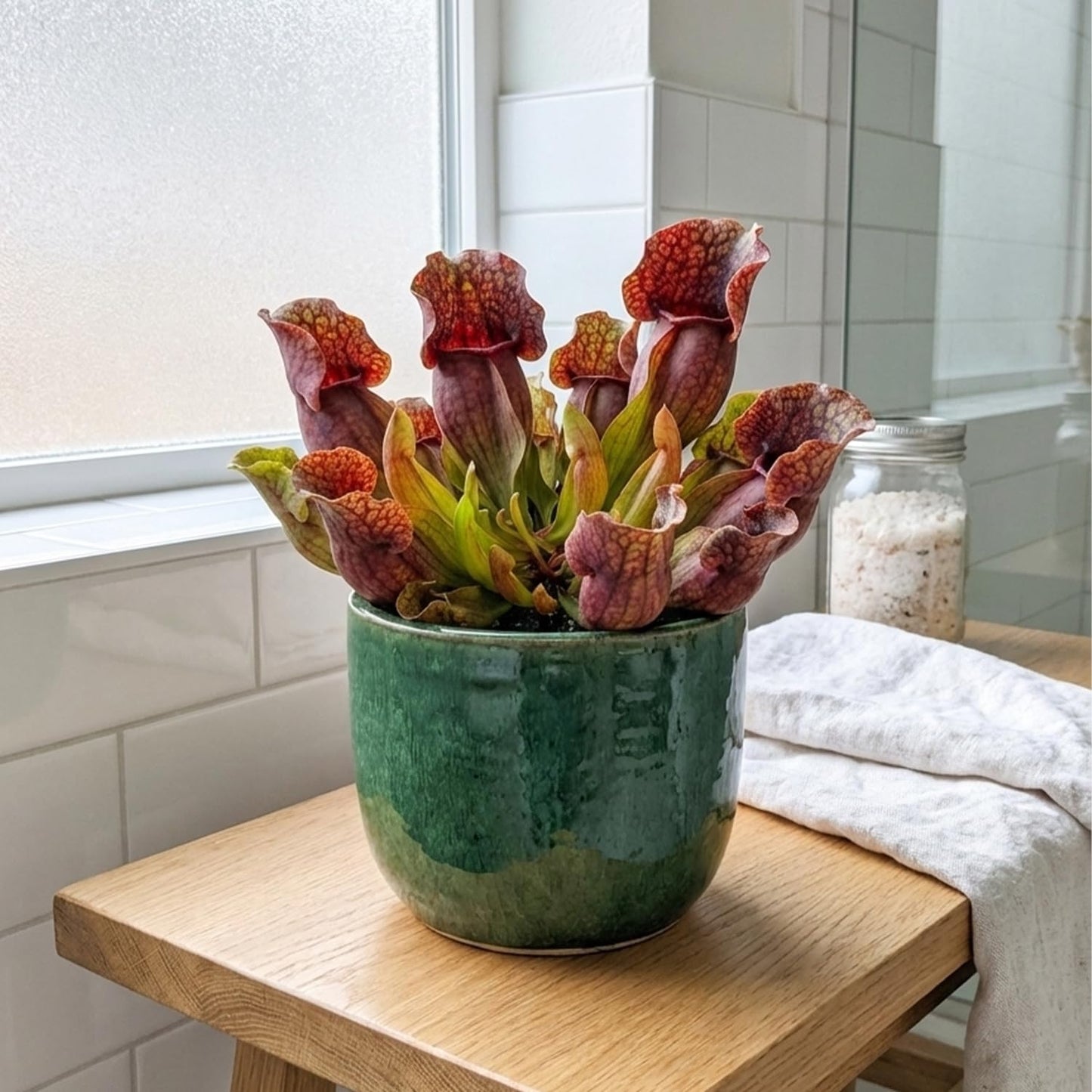 ragnaroc Sarracenia Purpurea SSP. Venosa 2-4" (Purple Pitcher Plant) 8ct – Live Plant for Indoor Outdoor Use, Carnivorous Plants – Live Arrival Guaranteed