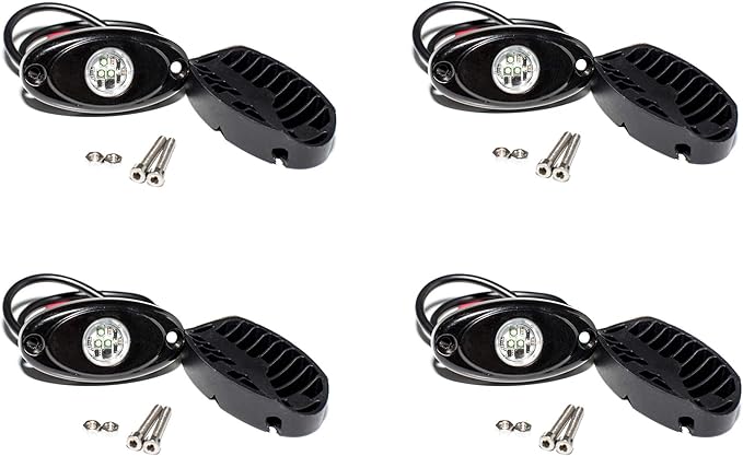 YONEDA 4 Pods Purple Rock Lights 6000K Ultra Bright LED Neon Underglow Lights IP68 Waterproof for Trucks SUV UTV ATV RZR Car Boats Pickup Motorcycle