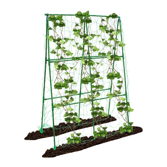 PHENEAHILL Compact A-Frame Plant Trellis for Peas, Beans & Small Climbing Plants - Rust-Resistant, Easy to Assemble, Lightweight Steel, Ideal for Raised Beds & Container Gardens(31" W x 47" H)