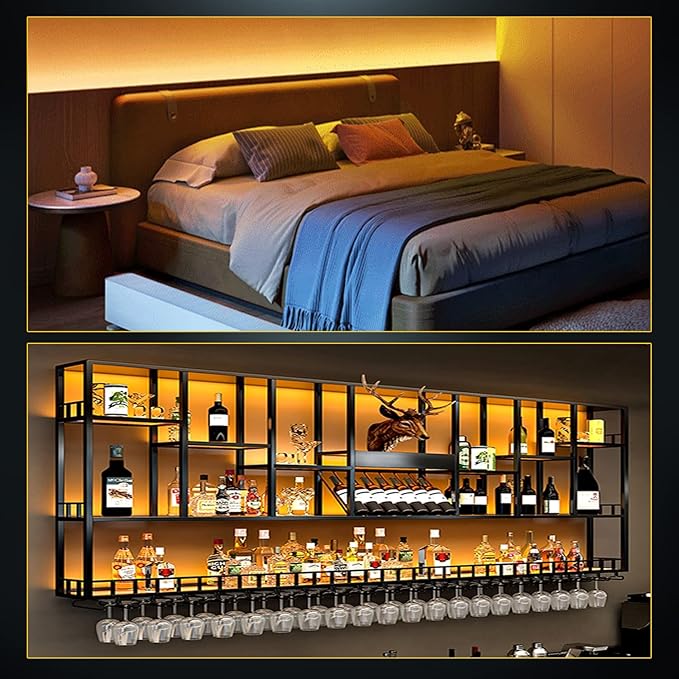 YM E-Bright Yellow Led Strip Lights Flexible Waterproof 5M /16.4Ft 600SMD with 12V 5A Power Supply for TV Under Cabinet Bedroom Party Stage Holiday Garden Indoor Outdoor Decoration