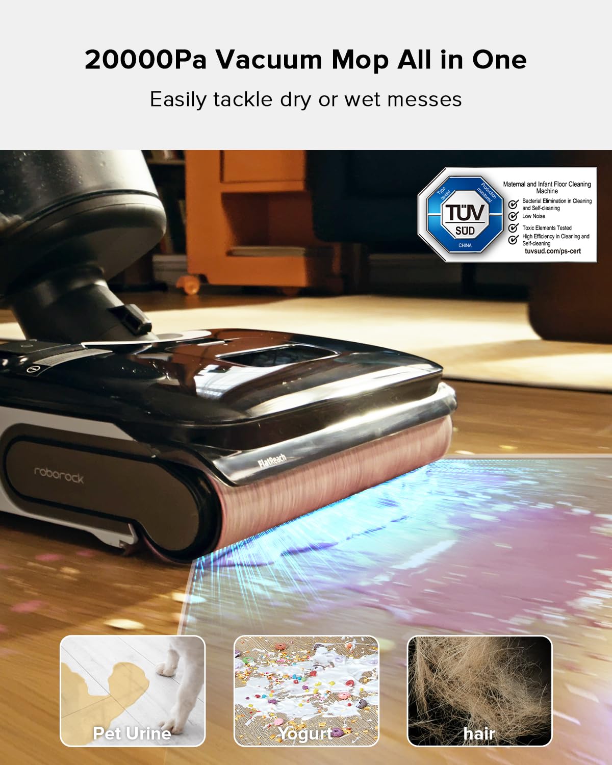 Roborock F25 BX Wet Dry Vacuum Cleaner - Cordless All-in-One Mop with 20000Pa Suction & Self-Cleaning