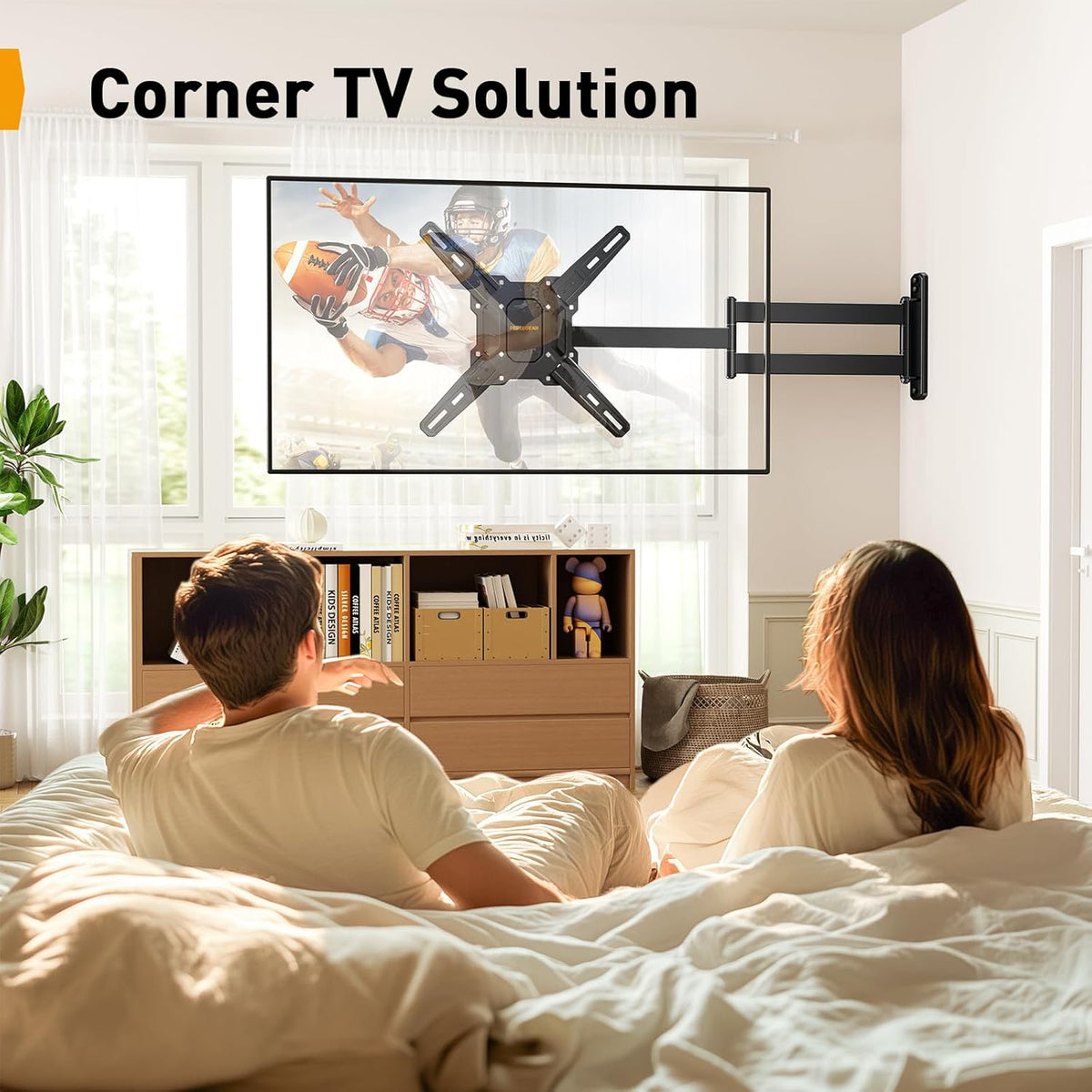 Perlegear Long Arm TV Wall Mount - Full Motion for 26-70 Inch TVs Up to 100 lbs | 31.65” Extension, Swivel & Tilt