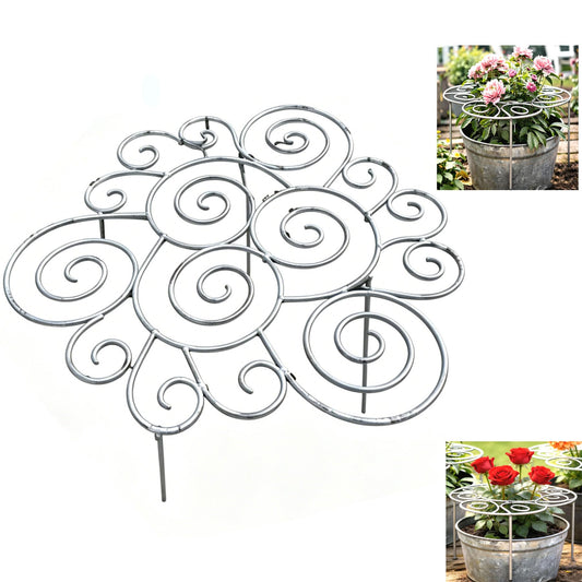 Plant Support Ring for Most Plants – Heavy Duty Metal Cage for Flowers, Vegetables, Tomatoes, Peonies, Roses – Garden Stake for Indoor/Outdoor Pots – No Tools Needed (M)