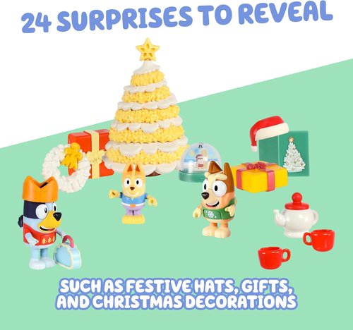 Bluey Advent Calendar - 24 Days of Surprises for Kids | Fun Toys, Stickers & Mini Christmas Tree