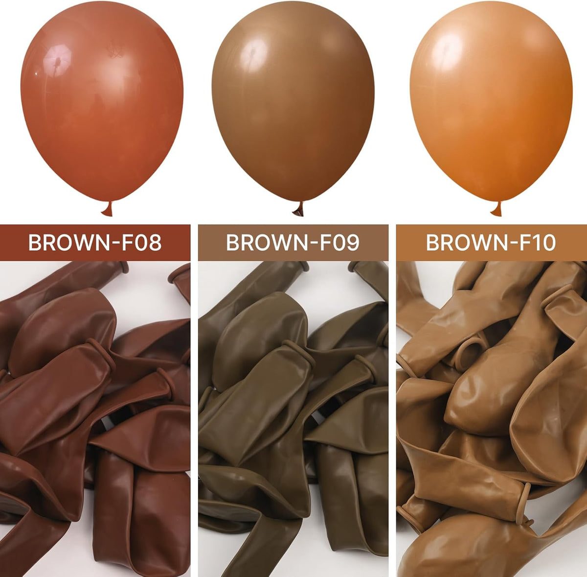 PartyWoo Brown Balloons - 100 Pcs Boho Neutral Coffee Arch Kit | 5-18 Inch Sizes for Weddings & Celebrations