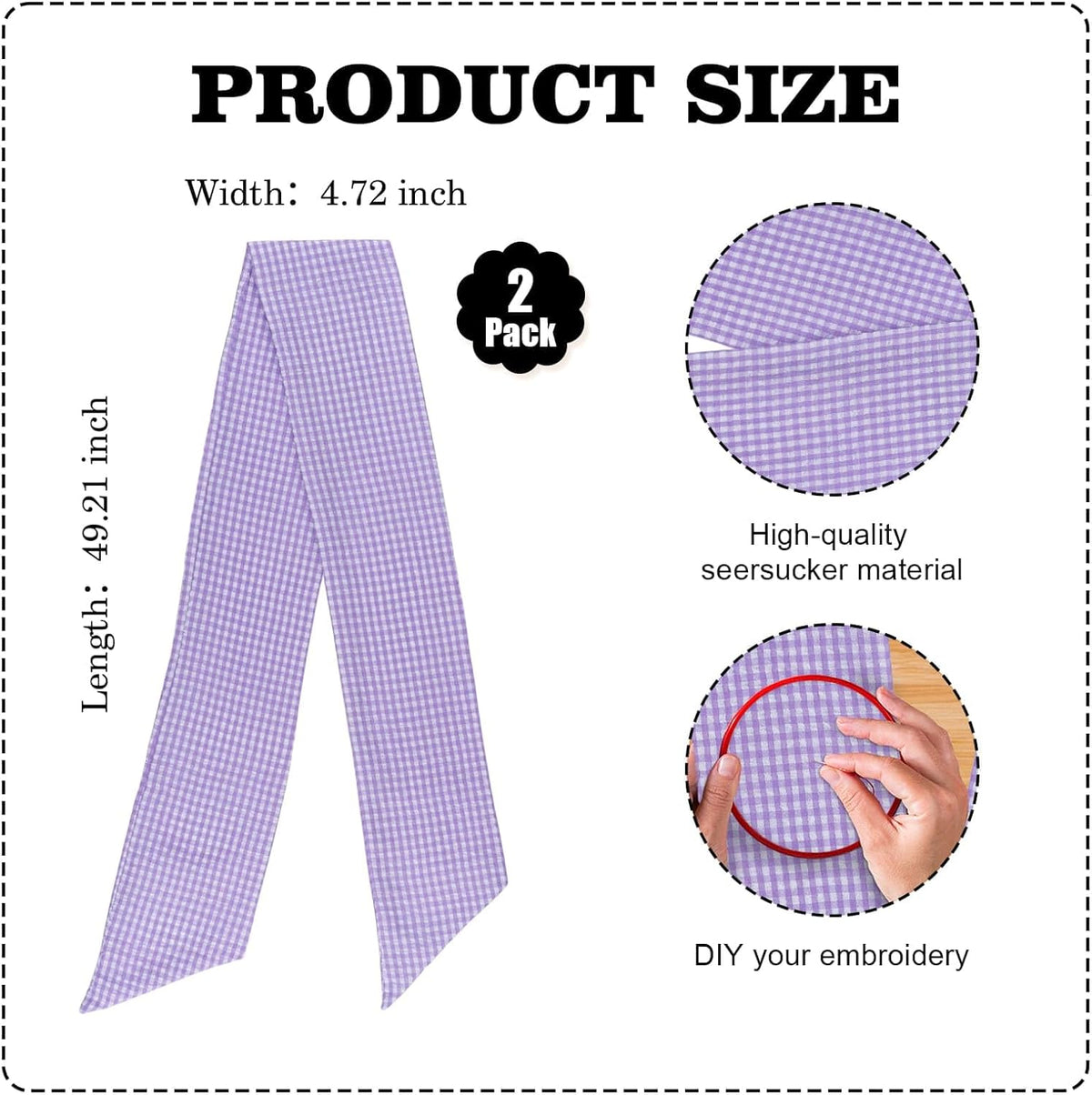 Purple Gingham Bow Set by [Brand Name] - Elegant 2-Pack Door Decoration | 5.12" Wide x 54.33" Long