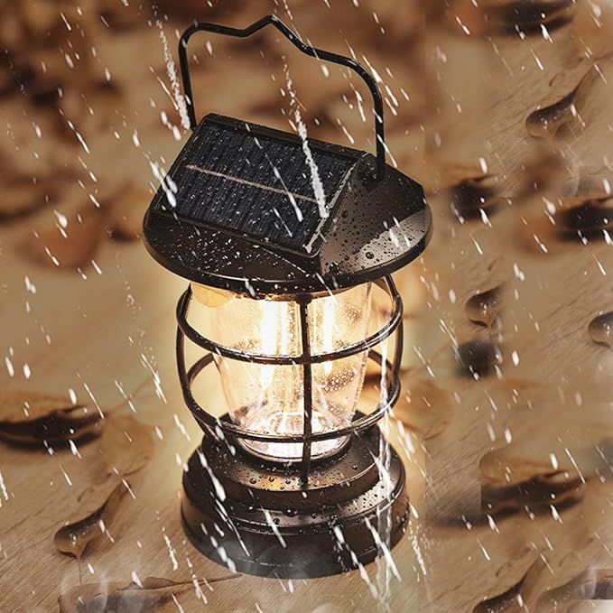 [1200lm] Motion Sensor Solar Lanterns Outdoor Tent Lights Portable Camping Exterior Front Porch Waterproof Table Desk Wall Sconce Lamp Rechargeable Anti Rust Coach for House Doorway Garage 1 Pack
