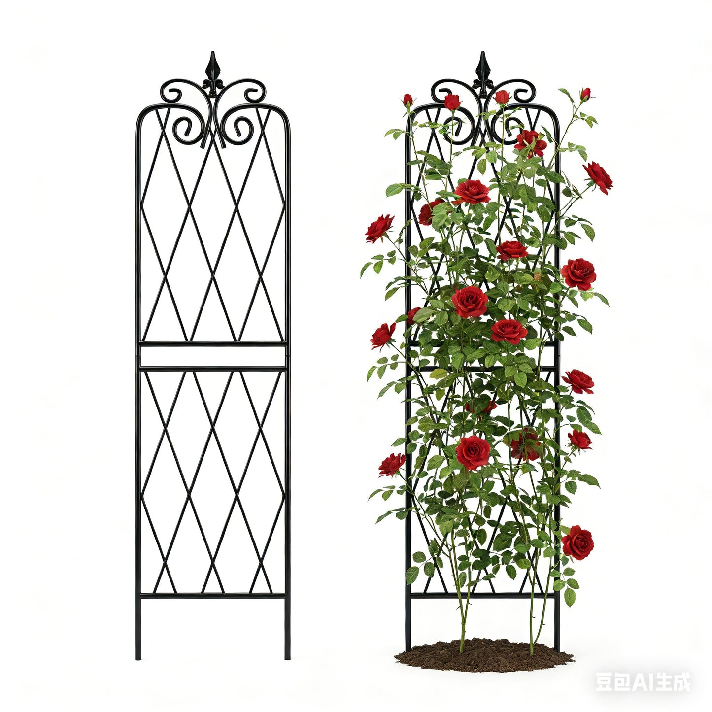 SCENDOR 2 Pack 71" H x15 W Trellis,Black Garden Trellis for Climbing Plants Outdoor Metal Frame Sturdy Trellis for Rose