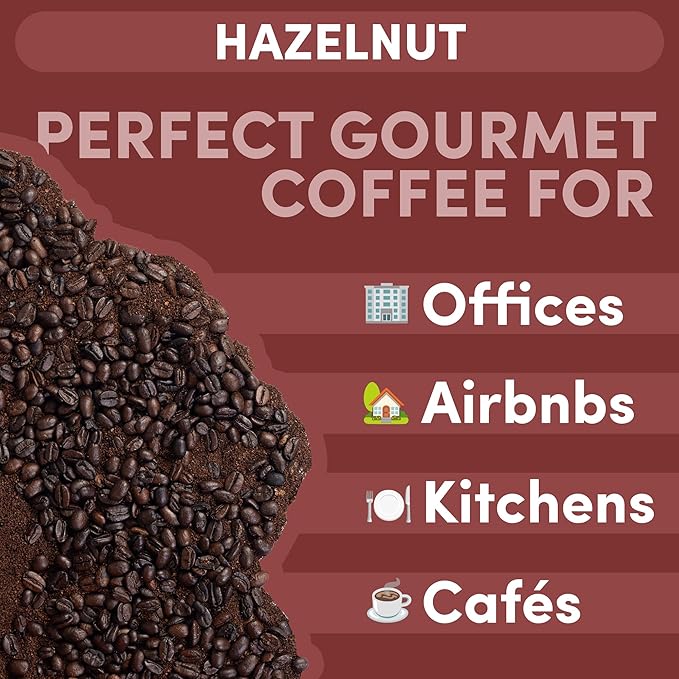 Hazelnut Ground Coffee | Hazelnut Flavored Coffee Medium Roast | Smooth Nutty Gourmet Flavored | Specialty Grade | 12 oz