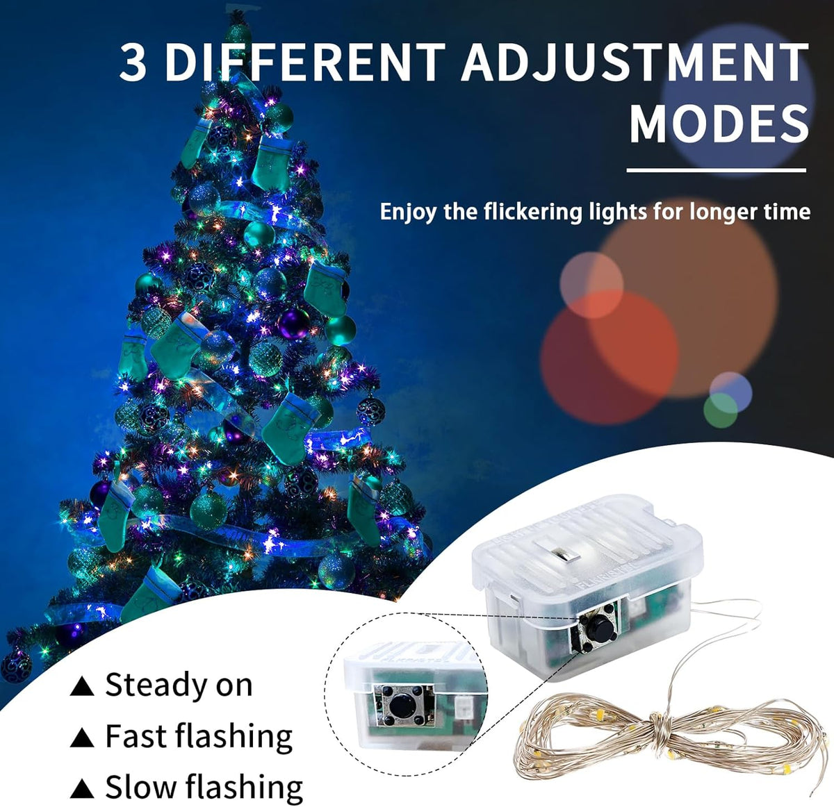 Skiennix 20 LED Fairy String Lights - 7Ft Waterproof Twinkle Lights for Parties & Weddings | Rainbow Pastel 8 Pack