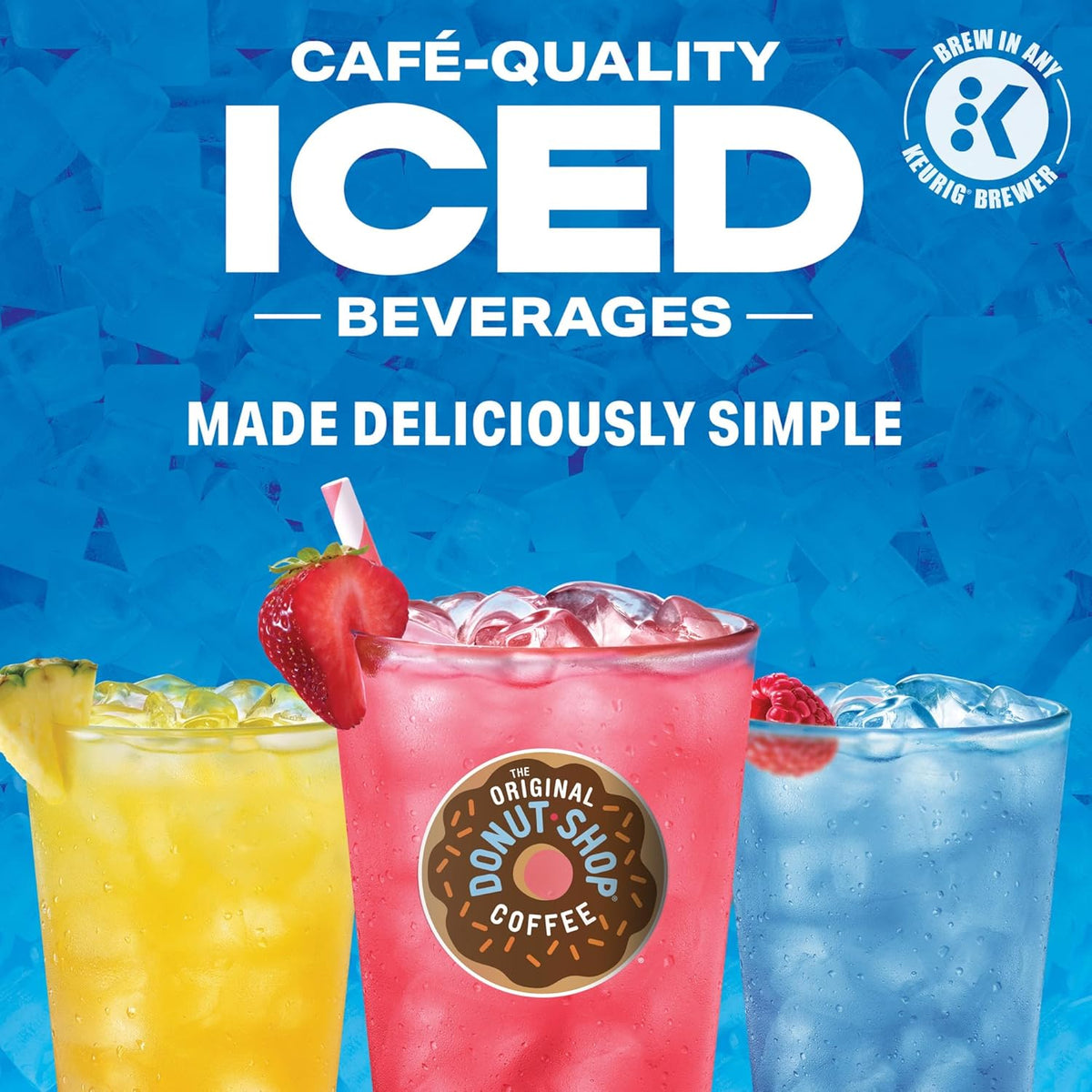 Original Donut Shop Iced Refreshers - Berry Chill Brew Over Ice K-Cup Pods | 60 Count (6 Packs of 10)