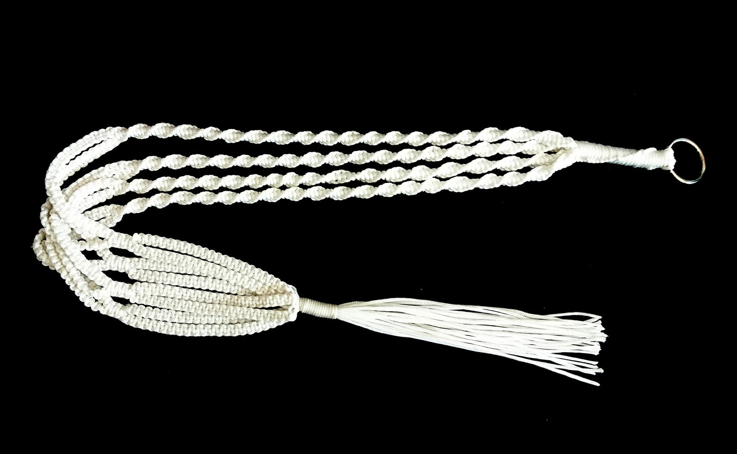 Hanpo 4 Legs Polypropylene Fiber Rope Macrame Plant Hanger Hanging Planter Holders Black& White Color, 48-inches for 10-12" Pot (White)