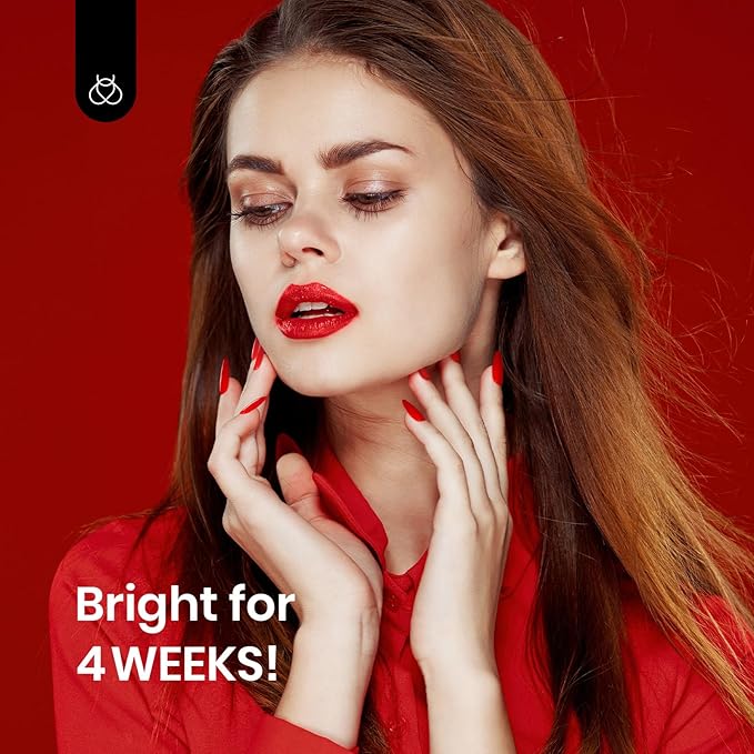 Beetles Red Gel Polish - 15ml/0.51 FL.OZ, Scarlet Red Gel Nail Polish, Soak Off UV LED Nails Art, Long-Lasting Manicure Salon DIY Home