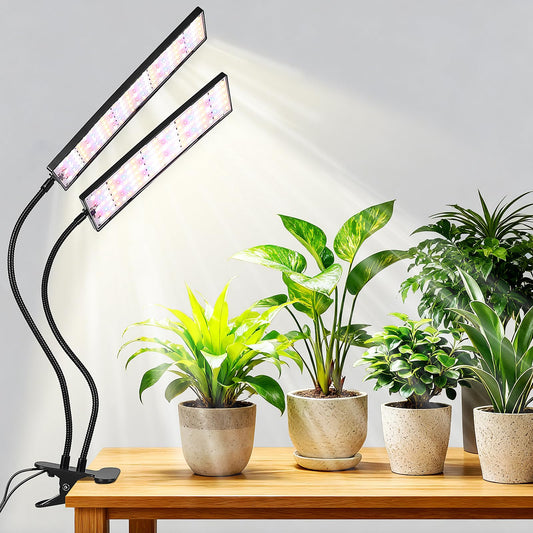 TONYFUL LED Grow Light 20W, 240 LEDs Full Spectrum Clip Plant Growing Lamp with White Red LEDs for Indoor Plants, Indoor Plants Growing Lamps,10 Dimmable Levels, Auto ON & Off with 3/9/12H Timer