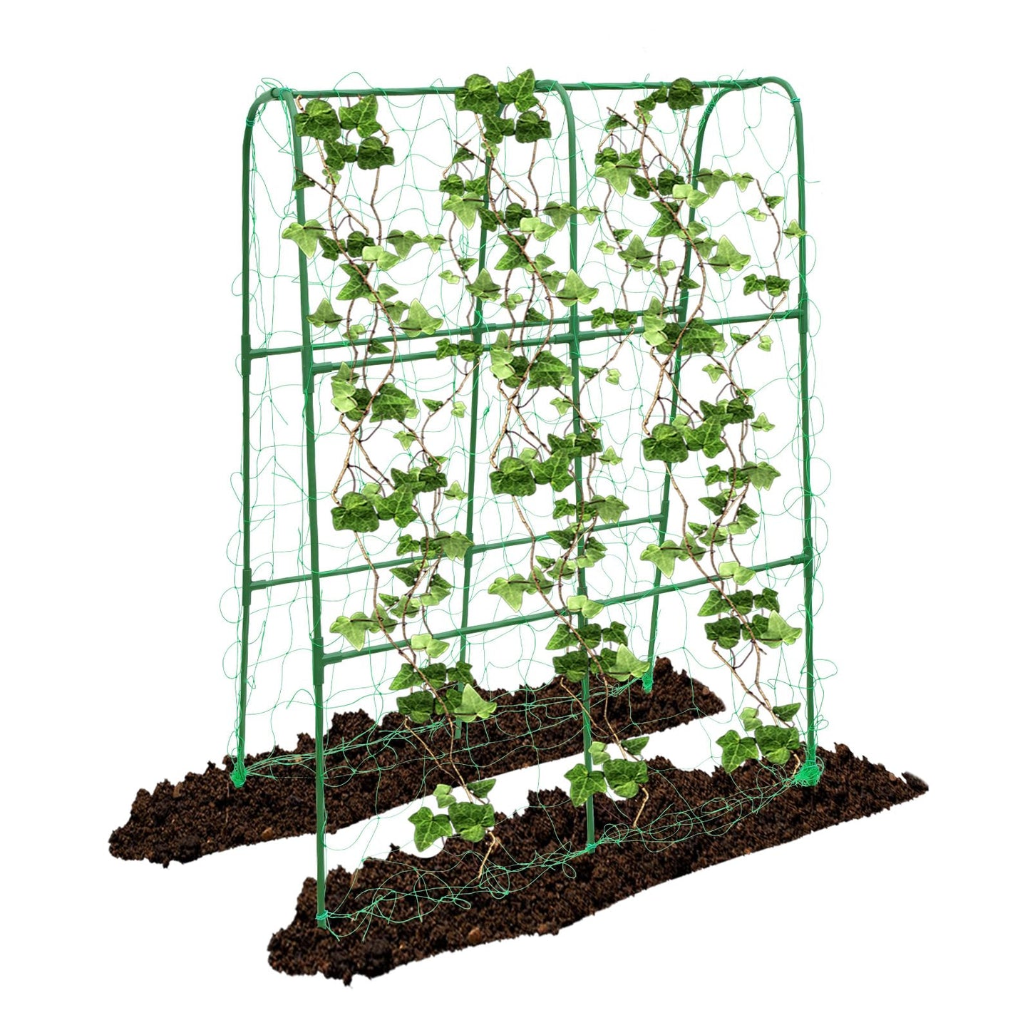 PHENEAHILL Compact U-Shaped Plant Trellis for Peas, Beans & Light Climbing Plants - Rust-Resistant, Foldable Design, Lightweight Steel, Ideal for Raised Beds & Patio Gardens(31" W x 47" H)