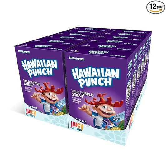 Hawaiian Punch Powder Drink Mix – Sugar Free & Delicious, Excellent source of Vitamin C (Wild Purple Smash, 96 Sticks)