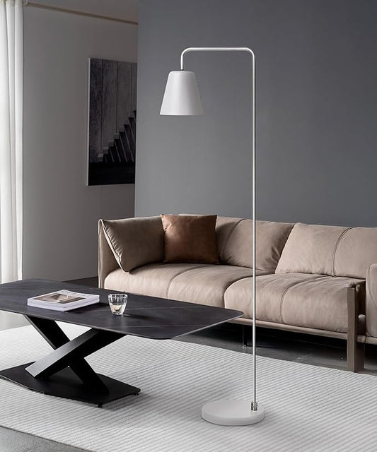 HarvestLand Steady Brushed Nickel Floor Reading lamp – Adjustable Standing Lamp with Solid Base, Stand up Lamps for Living Room, White Reading Light Standing lamp for Over Chair Use