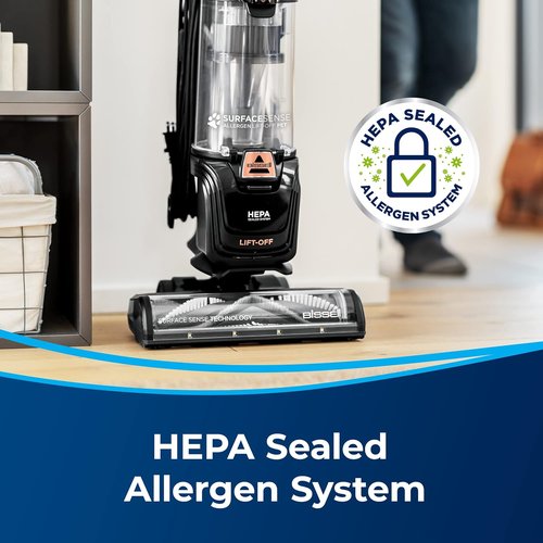 Bissell SurfaceSense Pet Upright Vacuum - Tangle-Free Brush Roll, LED Headlights & Lift-Off Technology