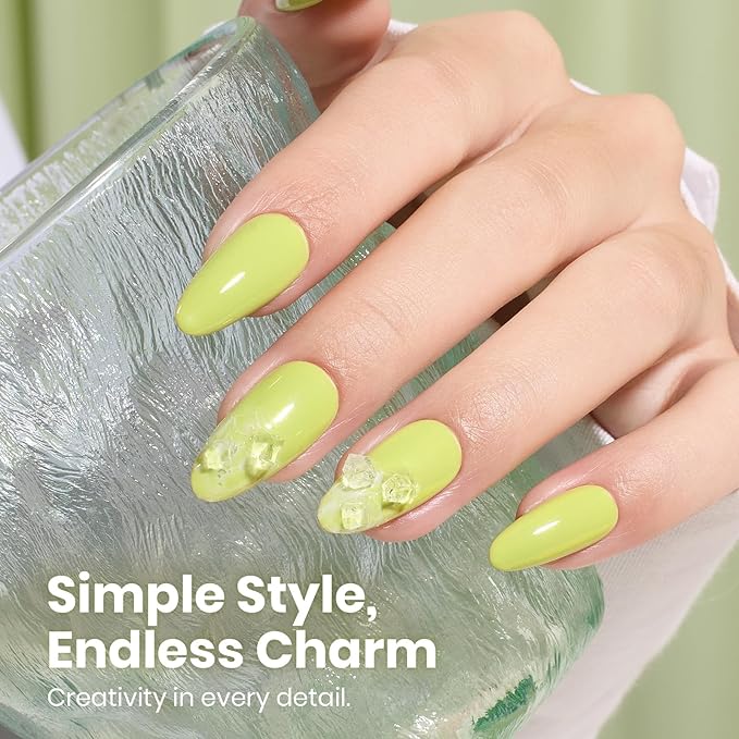 Beetles Green Gel Nail Polish - Fresh Pistachio 15ML/0.51Fl Oz, Light Green Gel Nail Polish, Neon Lime Color Soak Off UV LED Lamp Pastel Nails Art, Manicure Salon DIY Spring St Patricks Day Nails