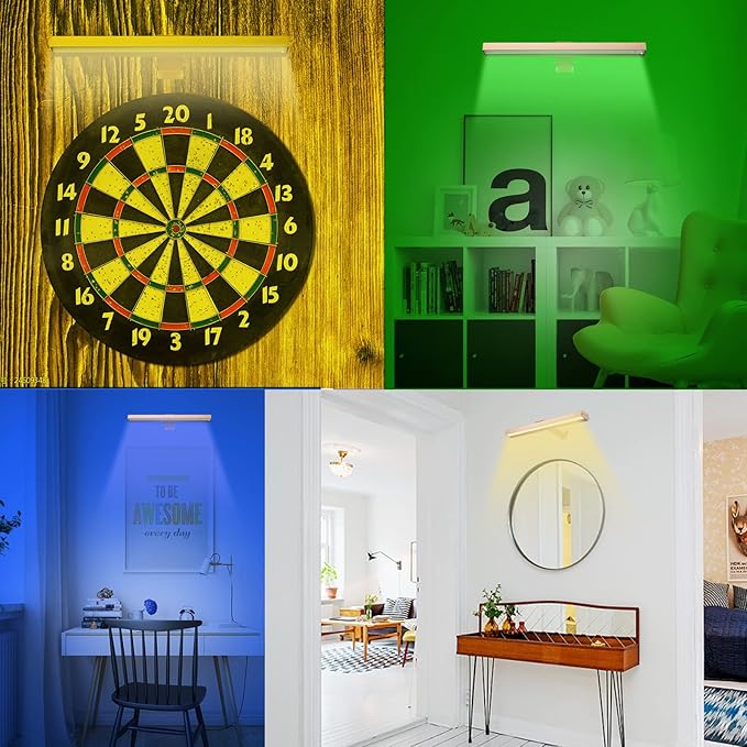 MIOBLUE Rechargeable Picture Light, Battery Painting Light Display Lamp with APP Music Sync Multi Dynamic Modes Timer Dartboard Artwork Light for Frame Portrait