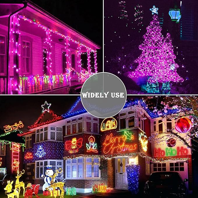66 ft 200 LED Pink String Lights, Pink Lights Valentine's Day Decorations, Indoor Outdoor Connectable 8 Modes Clear Wire Twinkle Fairy String Lights Plug in for Valentine's Day Wedding Bedroom Party